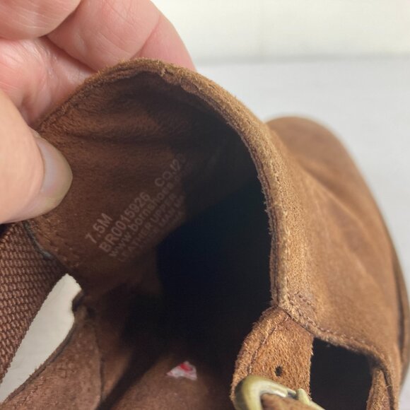 Born Womens Sz 7.5 Brown Suede Leather Bootie Cut Out Western Boho Comfort Shoe - Picture 5 of 6